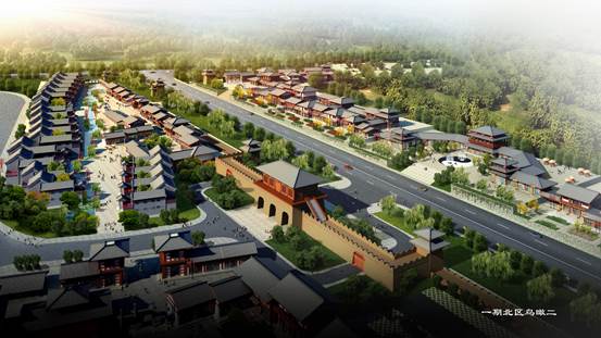 說明: C:3至道案例資料！函谷關(guān)文化園函谷關(guān)古鎮(zhèn)一期修規(guī)5.北區(qū)鳥瞰二.jpg